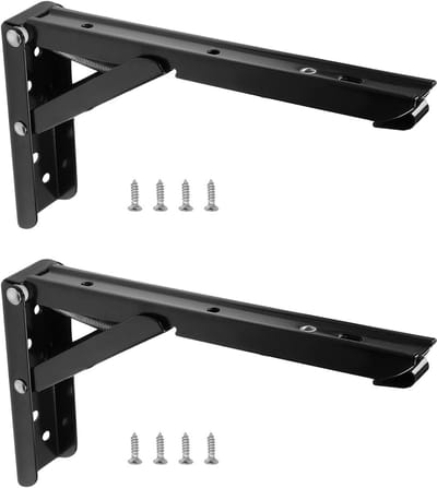 Set van 2 Zware Opvouwbare Plankdragers voor Tafel of Werkbank - 197mm