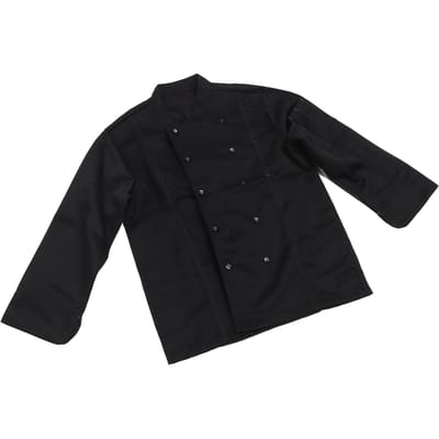 Lange Mouw Opstaande Kraag Kokspak Heren Dames Keuken Knopen Koksuniform Jas voor Restaurant Zwart M XL zwart