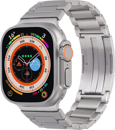Stalen bandje - RVS - geschikt voor Apple Watch 1/2/3/4/5/6/7/8/9/10/11/ SE (1,2,3) met maat 38 mm / 40 mm / 41 mm en 42 mm (Watch 10/11) - zilver