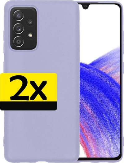Hoesje - 2 Stuks - Geschikt voor Samsung Galaxy A33 - Sterk & Shockproof - Case Siliconen - Back Cover - Telefoon Hoes - Telefoonhoesjes - Lila