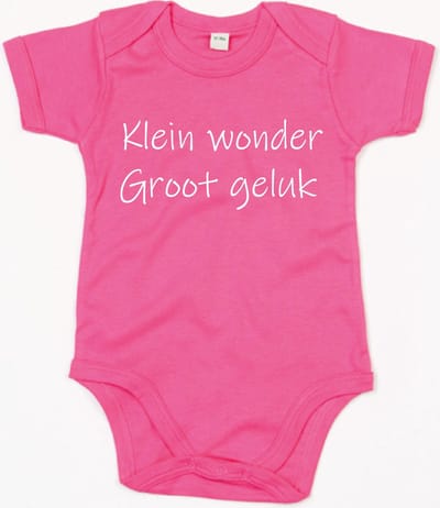 Rompertje Klein Wonder Groot Geluk-Fuchsia-12-18 Maanden