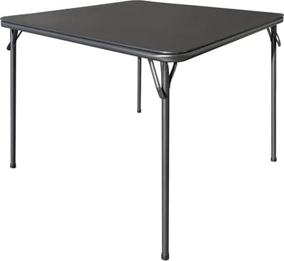 Vierkante Klaptafel - Eettafel Kaarttafel - Veelzijdig Gebruik - Vinyl Tafelblad - 80 x 80 cm - Zwart
