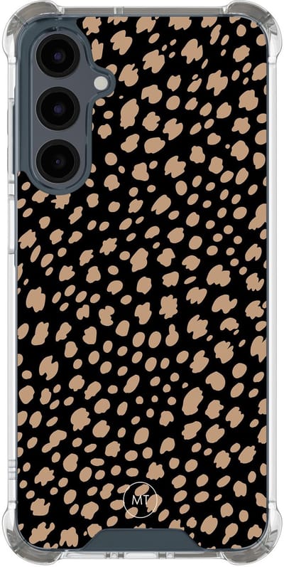 Hoesje (shockproof) geschikt voor Samsung Galaxy A16 - Savannah spots - Extra sterke case - TPU/polycarbonaat - Gestipt - Zwart, Bruin, Transparant