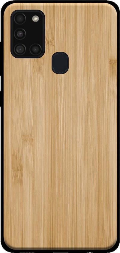 Smartphonica Telefoonhoesje voor Samsung Galaxy A21s met houten look - backcover bamboo kunsthout hoesje - Bruin geschikt voor Samsung Galaxy A21s