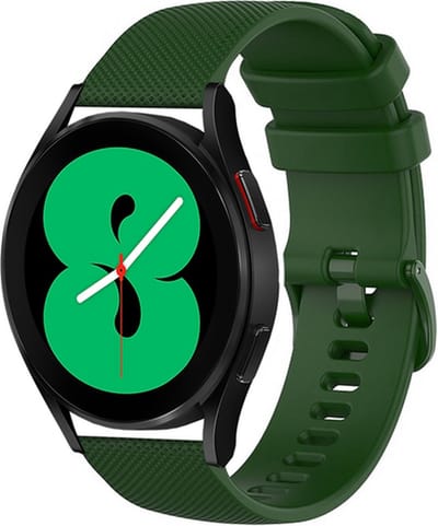By Qubix - Geschikt voor Garmin bandje - 18mm - Geschikt voor Garmin Venu 3s / Vivoactive 4s / Venu 2s / Vivomove 3s / Forerunner 255s / 265s - Sportband met motief - Groen