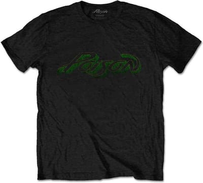 Poison - Vintage Logo Heren T-shirt - S - Zwart