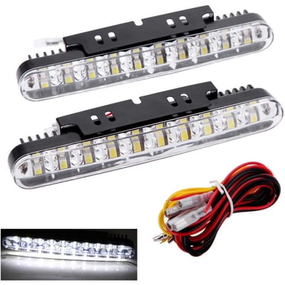 2 pièces 30LEDs voiture feux de jour DRL lampe de lumière du jour avec clignotants gray