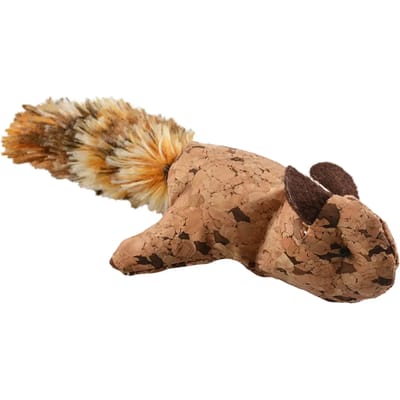 Duvoplus - Speelgoed Voor Dieren - Kat - Cork Eekhoorn Met Grote Pluche Staart 17x8x4cm Bruin - 1st