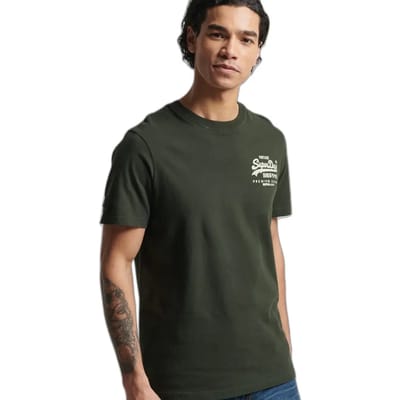 Superdry Vintage Vl Narrative Mw T-shirt Met Korte Mouwen Groen S Man