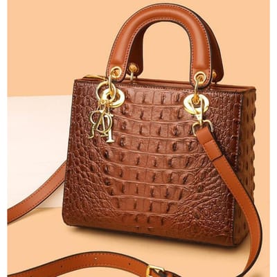 Dames Handtas Krokodil Effen Kleur Schoudertas Retro Dagelijks Casual Handtas Crossbody 22*11*19cm brown