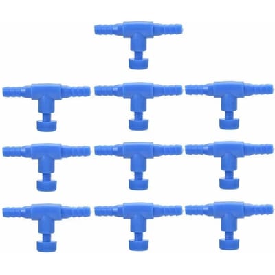10 Pièces Aquarium Ligne d'Air Régulateur de Débit Valve Aquarium Pour Tuyau de Ligne d'Air de 46 mm Connecteur Réglable Robinet Interrupteur bleu