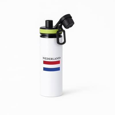 Hacebo® - Nederland waterfles met draaidop groen - Amsterdam - toeristen Nederlanders - Rood wit blauw - Holland - cadeau - kado - water fles - 850ML