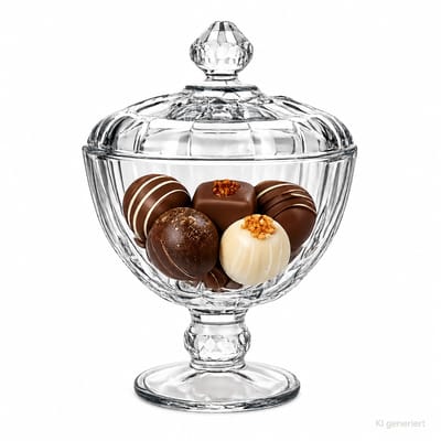Mini-patisserie op voet met glazen deksel - 96571 / 20107