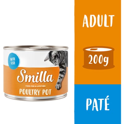 6x200g Gevogeltepannetje Mals Gevogelte met Vis Smilla Kattenvoer