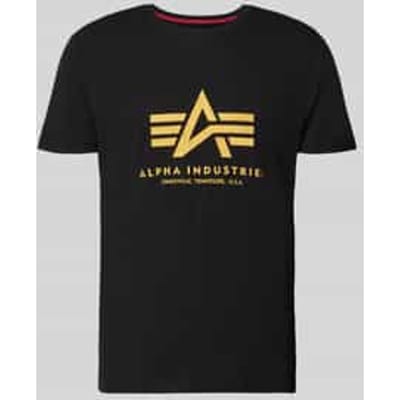 T-shirt met labeldetail model 'Basic'