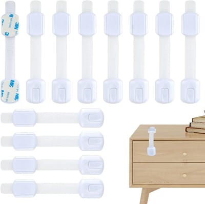 Solidchoice - Set van 12 Veiligheidssloten voor Kinderen voor Kasten en Lades