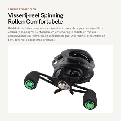 Dailygoods- Visserij-reel 9 Versnellingen Magnetische Rem - Baitcasting Haspel - EVA Grip - Metalen Spoel - Vissen Accessoire - Hoge Snelheid 7.2:1 - Vismolen