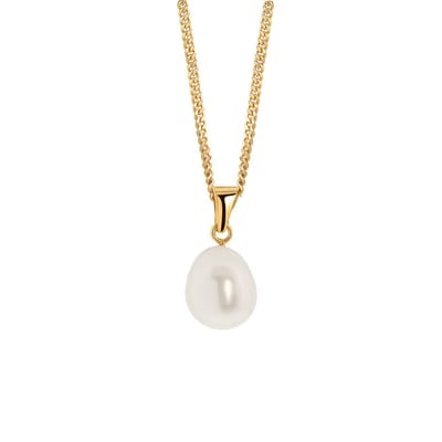 Miore Pure Collier Ketting Dames - 14 Karaat Goud - Met Zoetwaterparels - Kettingen - 45 cm