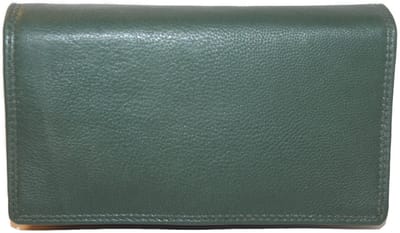 Grote leren overslag portemonnee met ruimte voor veel foto's / Harmonica portemonnee voor linkshandigen / XL beurs met dubbele klep en soufflé / zwart, blauw, navy blue, rood, roze, paars, groen leer / 205 in 7 kleuren