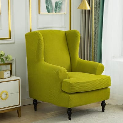 Schuine Arm Koning Rug Stoelhoes Elastische Fauteuil Wingback Wing Bank Rug Stoel Tijger Krukhoes Stretch Beschermer voor Thuis 1 Piece