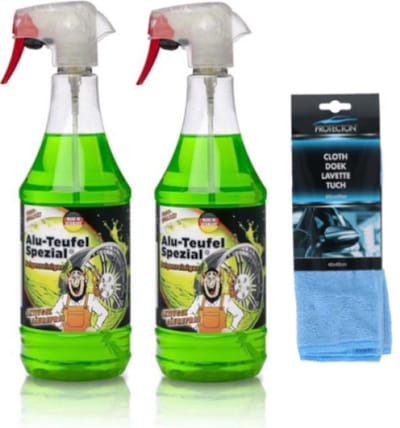 ALu Teufel Velgenreiniger 2 x 1 liter + 1 protecton microvezeldoek 40 x 40 cm