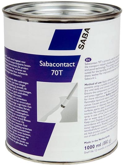 Saba PVC zeildoek lijm 70T 1L - Lijm voor zeildoek - afdekzeil - dekzeil