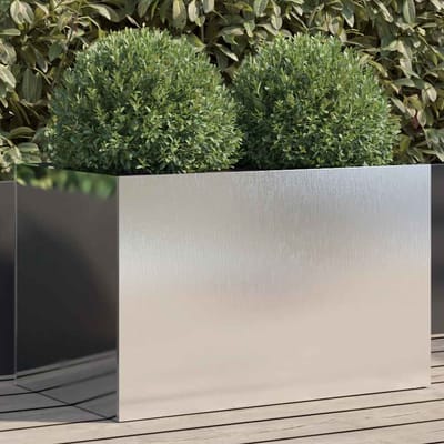 vidaXL Plantenbak 62x40x39 cm roestvrij staal zilverkleurig