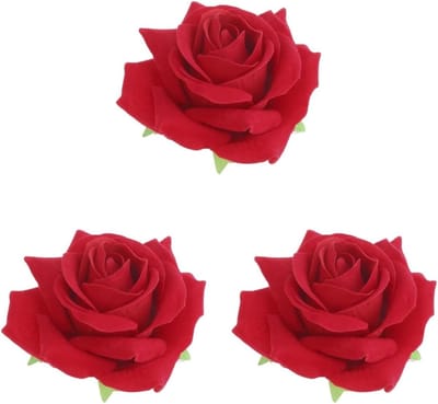 Set van 3 Kunstmatige Rozenbloemen Haaraccessoires voor Kinderen - Tartan Haarstrik, Haarspeld en Broche met Witte en Rode Rozen