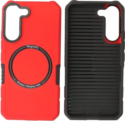 Hoesje Geschikt voor de Samsung Galaxy S21 - Schokbestendige Telefoonhoesje Geschikt voor MagSafe - Rood