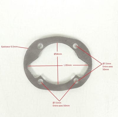 Joint embase bas de cylindre origine pour scooter Peugeot 055014 / Ø58mm Neuf