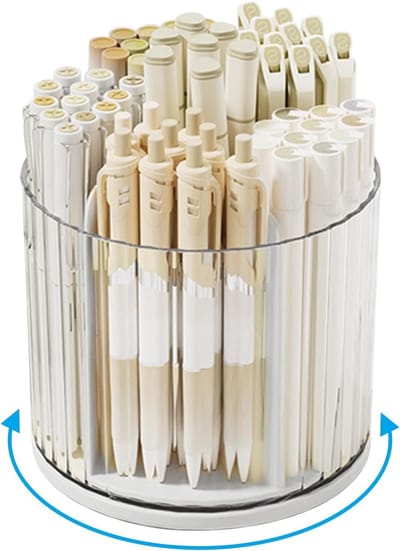 360 Graden Draaibare Pennenhouder - Bureau Organizer voor Potloden, Make-up en Kwasten - Opgeruimde Opslagoplossing voor Thuis en Kantoor