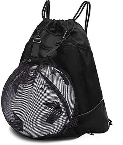 Basketbalrugzak voor jongens met trekkoord - Sporttas met afneembare nettas voor volleybal, honkbal en yoga