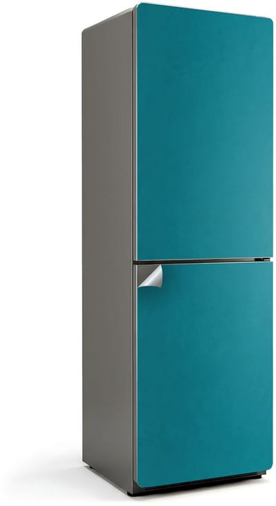 Wallfluent Koelkaststickers - Turkoois Koelkast Folie - 60 cm x 190 cm - Turkoois Koelkaststickers - Zelfklevende Koelkaststicker - Koelkast Design - Koelkast Wrap - Koelkast Makeover