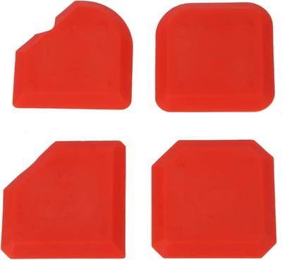 Reinigingsset Glas - Kit Schrapers - Afwerking Kitranden - Verschillende Hoeken - 4 Delig - Grijs