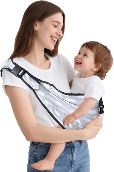Draagdoek Baby Peuter - Draagzak Draagband - Veilig Dragen - Heupgezondheid M-positie - 0-36 Maanden - Grijs