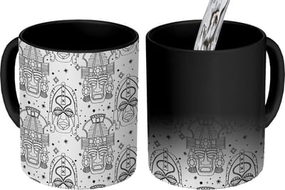 Magische Mok - Foto op Warmte Mokken - Koffiemok - Inca - Rituelen - Maskers - Patroon - Magic Mok - Beker - 350 ML - Theemok
