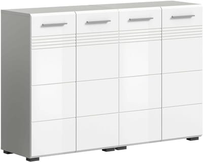 Copa badkamercombinatie wit hoogglans MDF TZ lichtgrijs NB - 30x120x80cm