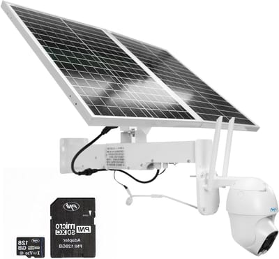 Beveiligingscamera met Solar - PTZ Camera - Buitenbewaking - 4G en WiFi Connectie - 2MP Resolutie - Wit