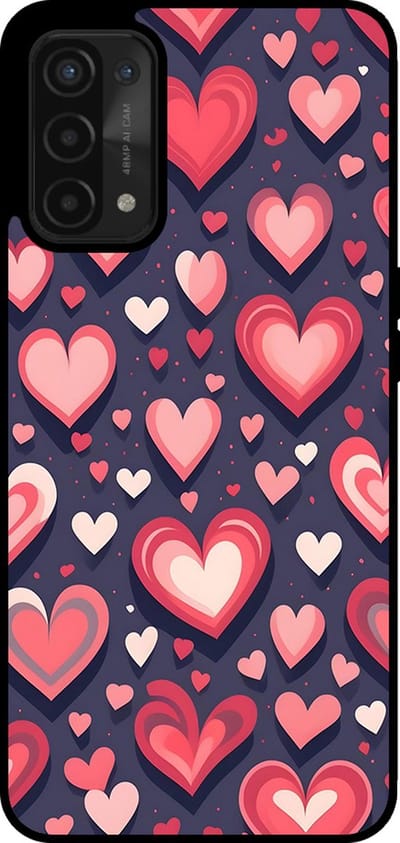 Smartphonica Telefoonhoesje Geschikt voor Oppo A54 5G / A74 5G / A93 5G met Hartjes Opdruk - TPU Backcover Case With Heart Design geschikt voor Oppo A54 5G;Oppo A74 5G;Oppo A93 5G