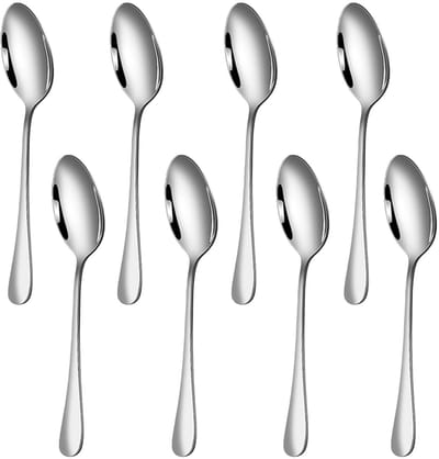 Dailygoody - Lepels bestek - Roestvrijstalen dessertlepels - Geschikt voor thuisgebruik - 8 stuks - Eetlepels voor koffie en dessert - Voedselveilig