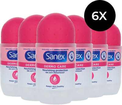 Sanex Dermo Care Roll-on Deodorant - 6 x 50 ml