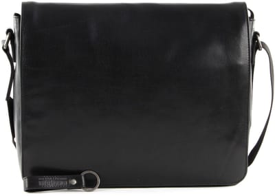 LEONHARD HEYDEN Leren schoudertas laptoptas met laptopvak Roma Umhängetasche 5379 Schwarz zwart