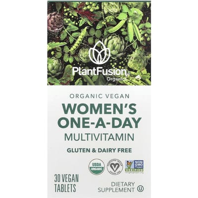 PlantFusion, Eén-per-dag Multivitamine voor Vrouwen, Biologisch Vegan, 30 Vegan Tabletten