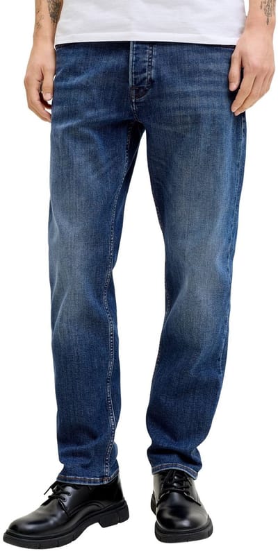 Jack & Jones blauwe heren jeans   Stonewash wassing   Tapered fit   5-Pocket zakken   Knoop- en ritssluiting   Regular waist Blauw 36/34