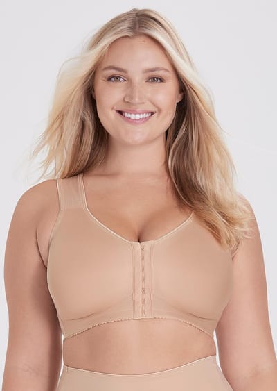 Comfortabele beha met sluiting voor - karamel - Gr. 90 C van Goldner Fashion