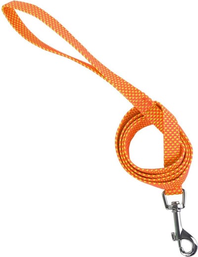Nobleza Hondenriem - Hondenlijn 120 cm - Fluorescerend Nylon - Oranje met Stippen - Maat L