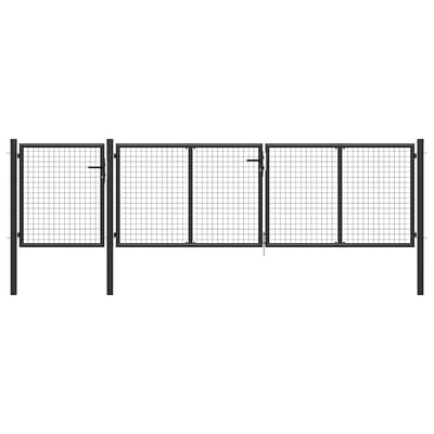 vidaXL Tuinpoort staal 400x100 cm antraciet