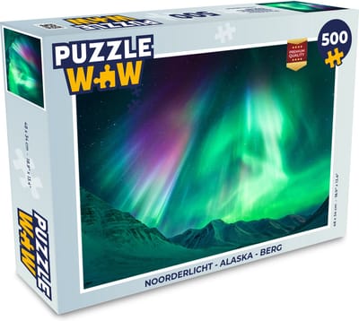 Puzzel Noorderlicht - Alaska - Berg - Legpuzzel - Puzzel 500 stukjes