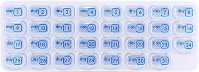Pillendoos-Pillendoosjes-Medicijndoosje-31 dagen-Medicijn Organizer-Maandelijkse pillendoos-Verwijderbaar-Zeer geschikt voor op reis, medicijndoos voor onderweg-Wit