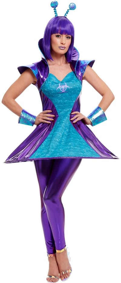 Smiffys - Alien Lady Kostuum - L - Multicolours